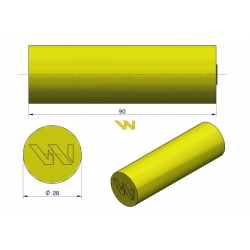 Amortyzator poliuretanowy walec 28x90 WARYŃSKI   [W-282890]