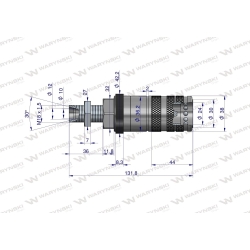 Szybkozłącze hydrauliczne zrywalne seria WIA3CV (3CFPV) gniazdo long M18x1.5 gwint zewnętrzny EURO PUSH-PULL (ISO 7241-A) Waryński